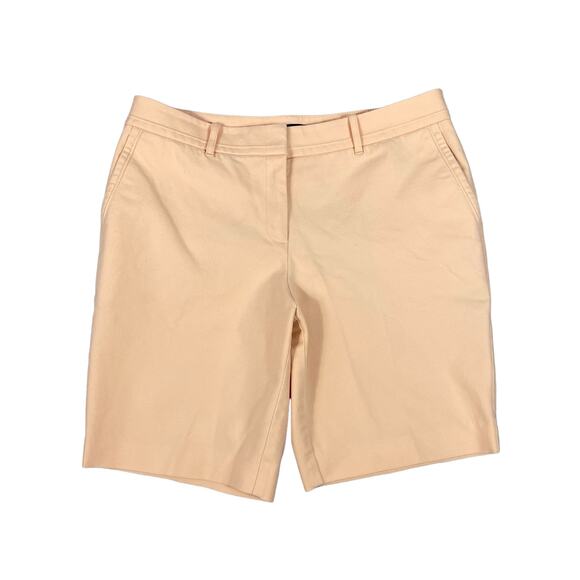 Lafayette 148 New York Pants - Lafayette 148 New York Cotton Twill Shorts Women 10 Peach Orange 9" Inseam